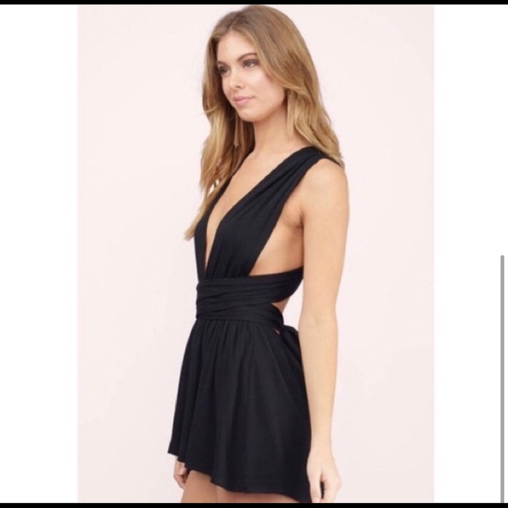 LF BLACK ROMPER DRESS BY ONE WAY